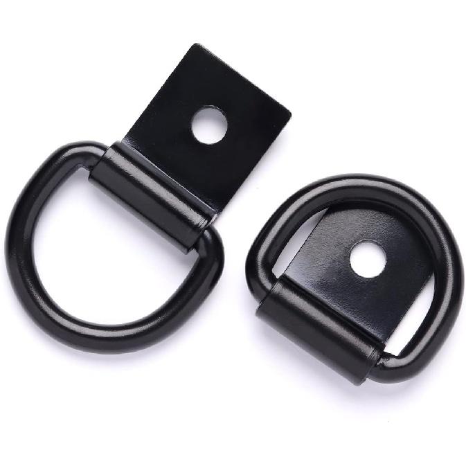 6 Pcs D-Ring Tie Down Anchors 1/4" Heavy Duty Steel Tie Down Hooks For Truck, Trailer, Camper, Warehouse, Garage, Boat, Cargo Control Surface Mount,