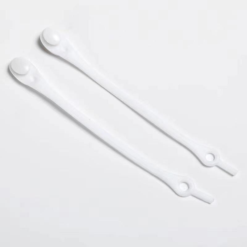 Elastic Lazy Shoelace Buckle White Shoes for Adults & Kids - No Tying Needed, Silicone, Unisex.