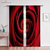 Шторы с принтом Red Rose Retro Romantic, гостиная, спальня, кухня, украшение окна, украшение дома, 2 шт.