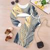 Girls Cartoon 2 Piece Outfits, Long Sleeve Crop Top + Spaghetti Strap Bodycon Dress, Colorful Bloom Print Party Dress Set