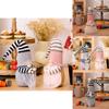 Adorable Plush Gnome Figurine Decor For Christmas Featuring Striped Long Hat Design In Coffee Gray And Pink