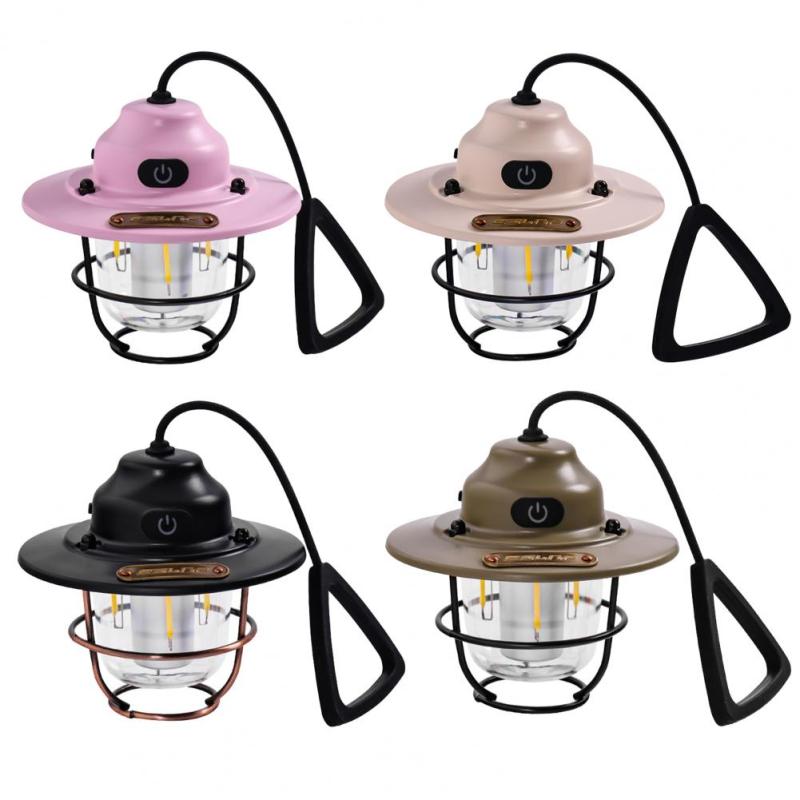 Наружный светодиодный светильник для кемпинга, перезаряжаемый USB-подвесной светильник для палатки в стиле ретро для садового двора, патио, дерева