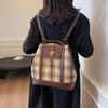 Autumn Woolen Plaid Large-capacity Bag Women's 2025 New Retro Tote Bag Versatile Casual Backpack