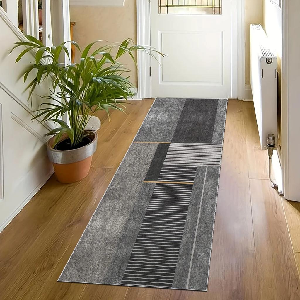 Minimalist Geometric Rugs Ideal For Hallways, Kitchen Mats, And Entrance Hall Doormats Durable And Easy-Care Home Décor