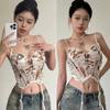 Сексуальный кружевной жилет Fish Bone с накладкой на грудь, можно носить на улице, красивое цельное нижнее белье