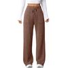 2025 Autumn/Winter Women's Casual Ribbed Pocket Long Pants – European & American Style