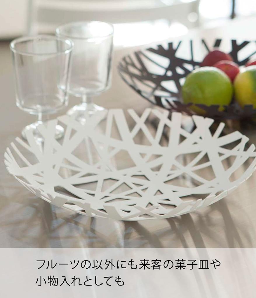 Yamazaki Jitsugyo (Yamazaki) Fruit Ball White Approx. W26 X D26 X H4.5cm Tower Sweets Container Fruit Fruit Basket 2497