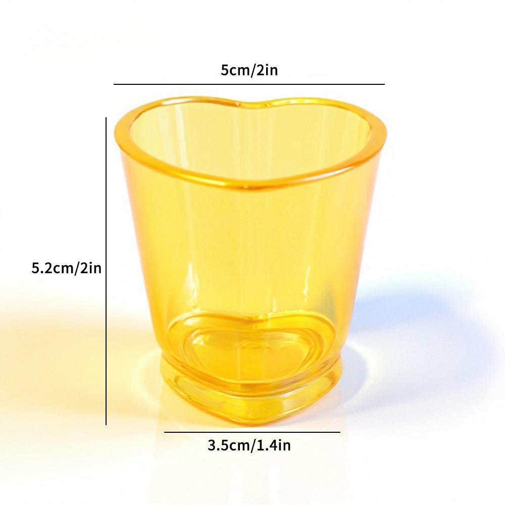 6pcs Creative Heart-shaped Mini Cocktail Glasses With Cute Personalized Designs Rainbow-colored Spirits Couple Glasses Valentine