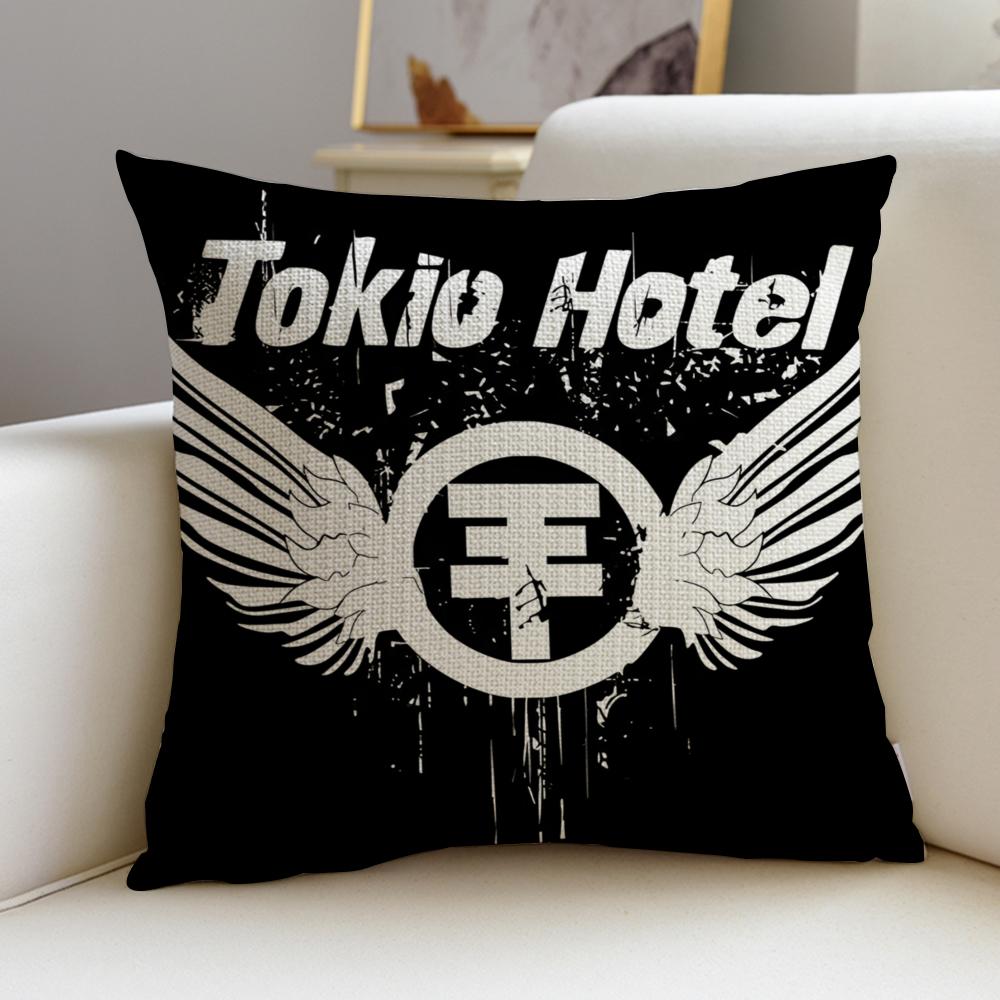 Rock TTokio HotelS Cushion Cover Breathable and skinfriendly linen pillowcase square removable and washable cushion