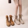 Коричневые парусиновые ботинки Мартина женские летние весенние и осенние новые уличные походные ботинки универсальные ботинки-дезерты ботинки на платформе короткие ботинки