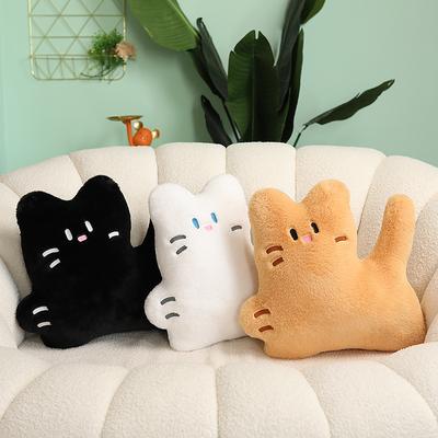 Мягкая игрушка в виде кошки, черная подушка в виде кошки, 3 цвета, бисквитная подушка в виде котенка, декор для детской комнаты, подарок на день рождения для детей