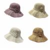 Elegant Sweet Straw Sun Hat Big Brim French Style Knitted Bucket Hat Visor Cap Temperament Seaside Beach Cap Lady