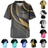 Men's Short Sleeve V Neck Print Chest Pocket Carer Top