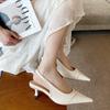 F8688-17 Pointed High Heels Bag Head Sandals Fairy Shoes 2025 New Spring and Summer French Temperament Single Shoes