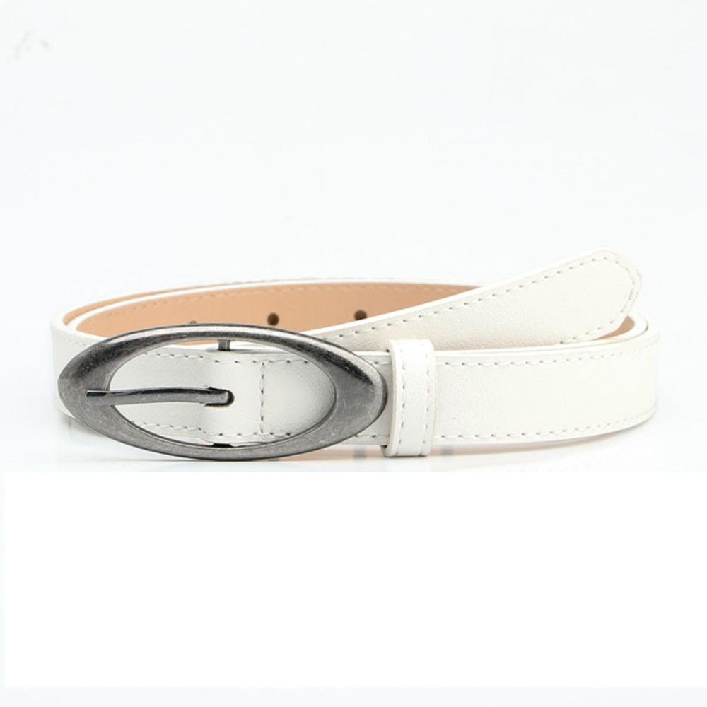Fashion PU Leather Belt Alloy buckle Elliptical Buckle Waistband Thin Jeans Belt Women