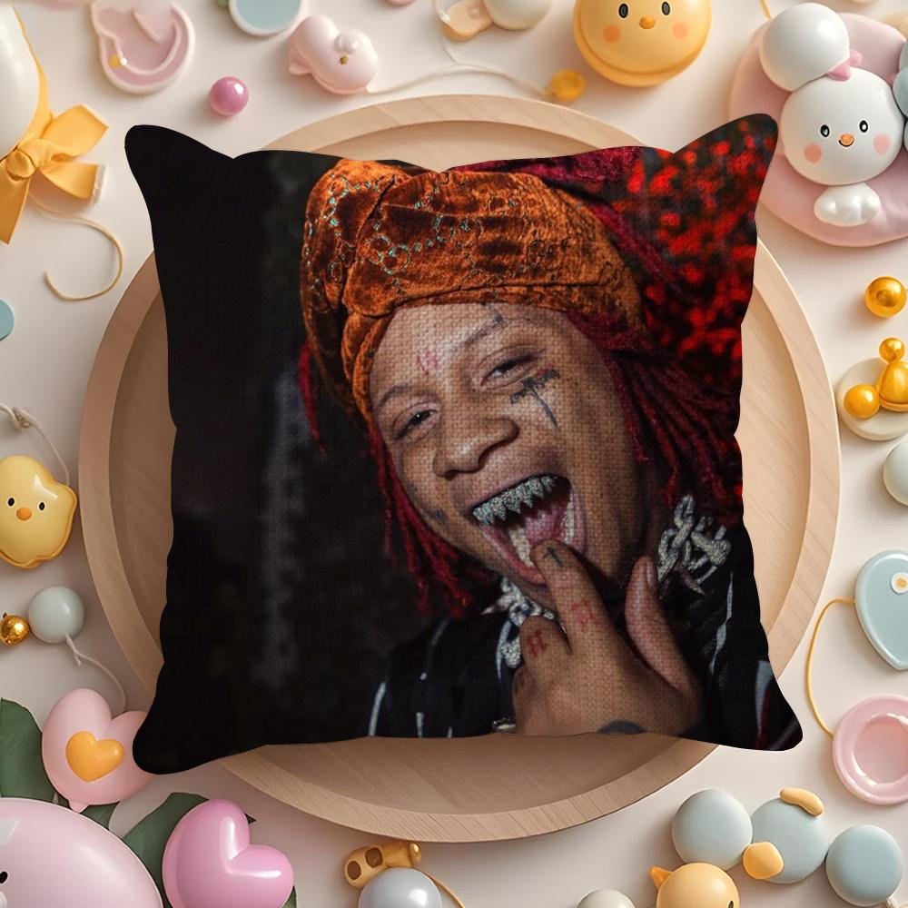 Рэпер T-Trippie R-Redd Наволочка Летняя Прохлада Льняная Ткань Двусторонняя Печать Наволочка Диван Домашний Декор Подарок