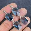 Swiss Blue Topaz Gemstone Handmade 925 Sterling Silver Earring 2.44" L5C20