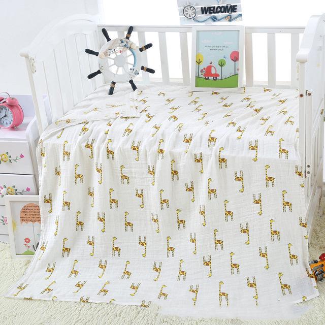 Muslin 120*120CM Cotton Baby Swaddles Soft Newborn Blankets Bath Gauze Infant Wrap Sleepsack