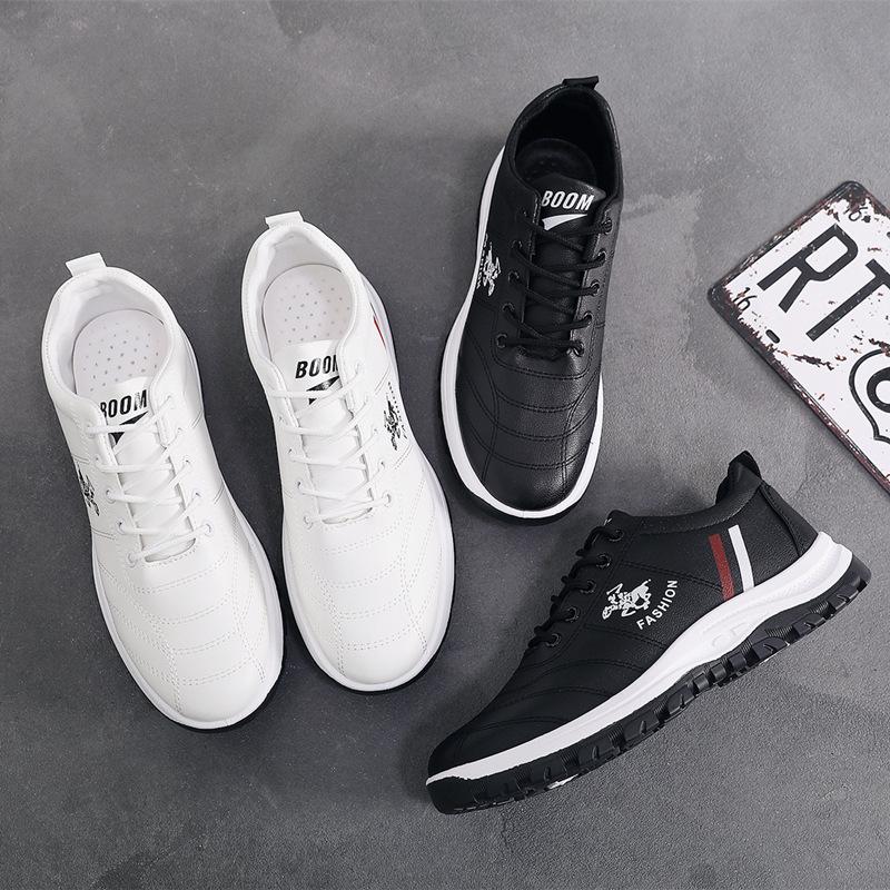 Спортивная мужская обувь Весенняя повседневная обувь Кожаная мужская обувь Удобная белая обувь Студенческая обувь для бега на открытом воздухе Мужская спортивная обувь