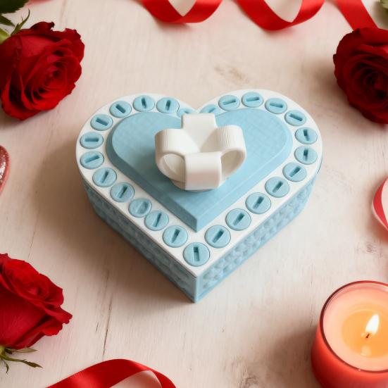 Love Heart Annoying Gift Box with Screws 3D Printed Christmas Puzzle Present Box Prank Case Home Office Desktop Decoration Ornament Joke Gag Gift