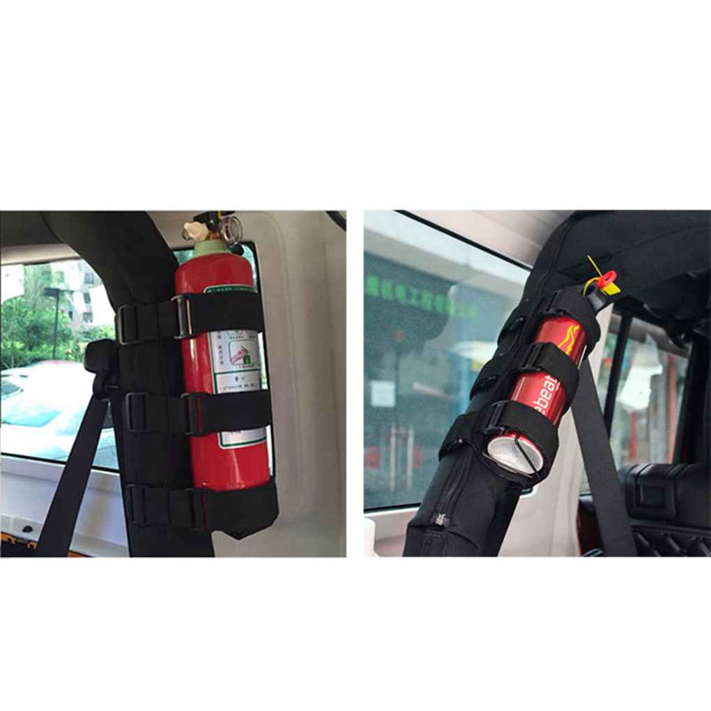 Car Fire Extinguisher Fixed Holder for Jeep Wrangler Auto Adjustable Roll Bar Fire Extinguisher Holder