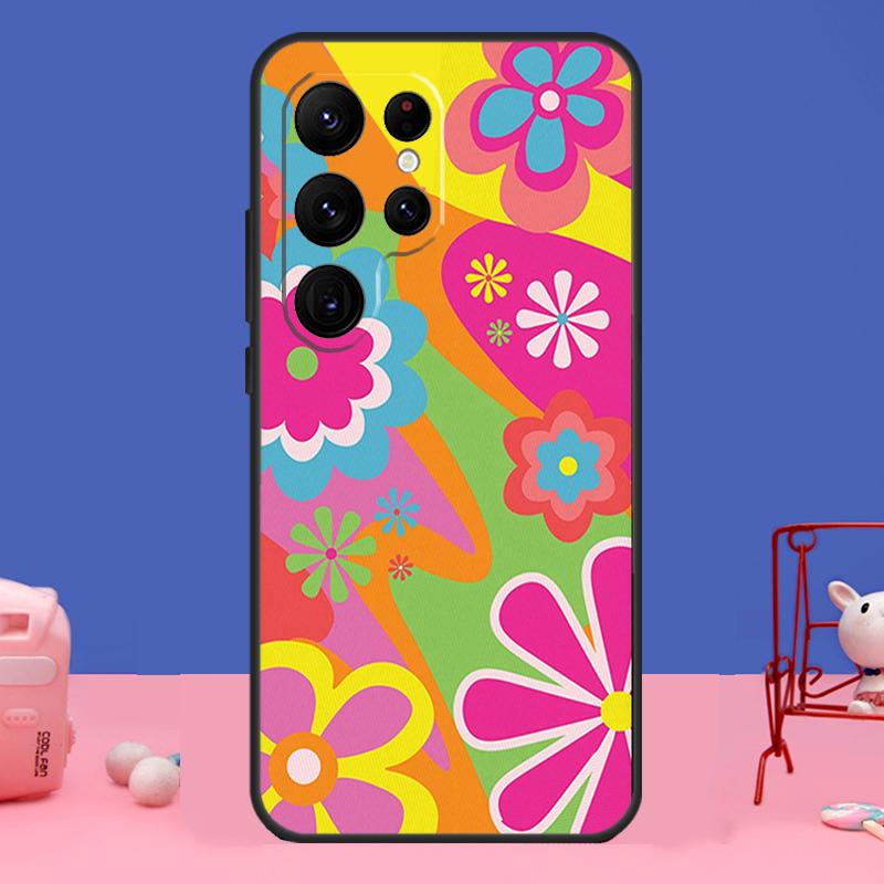 Крутой Цветочный Хиппи Бохо Чехол Для Samsung Galaxy S23 S22 S24 Ultra S8 S9 S10 Plus Note 10 20 Ultra S20 S21 FE Обложка