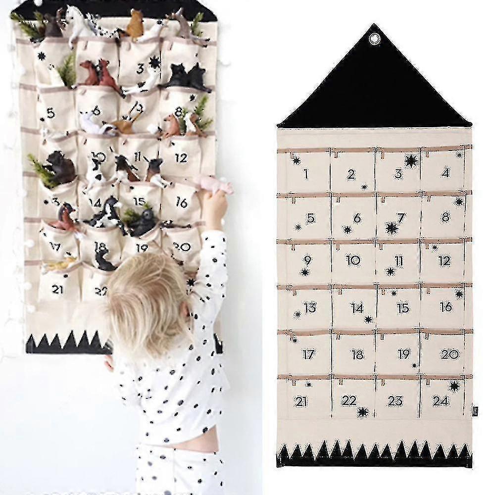 24 Advent Calendar Christmas Countdown Xmas Hanging Pockets Gift