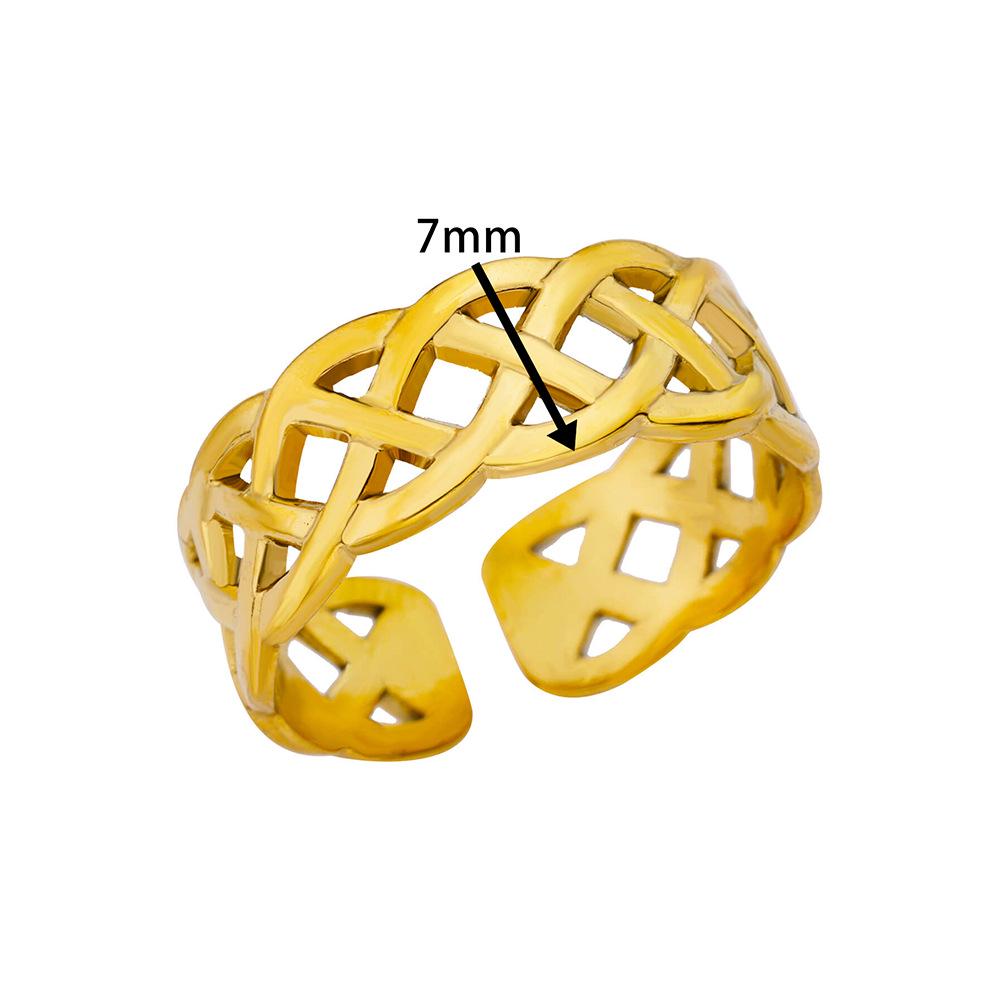 Stainless Steel Heart Geometric Hydraulic Ring for Women