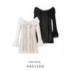 Kaslead New Arrival Women's Clothing Fashion Style Fashion Minimalist Lace Short Long Sleeves Dress