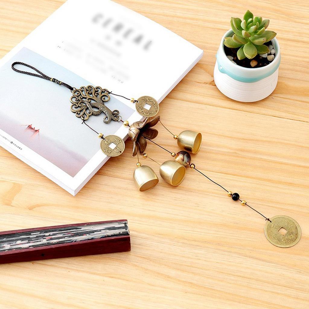 Metal Wood Money Tree Wind Chimes Bell Good Lucky Home Garden Outdoor Indoor Wall Hanging Use Elegant Sound Decorations