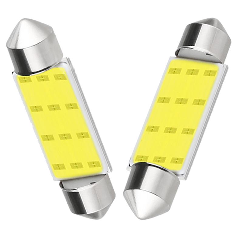 1 PCS Car C10W Festoon 31mm 36mm 39mm 41mm C5W LED Bulb COB 12V 7000K White Auto Interior Dome Reading Trunk Linse Plate Lamps
