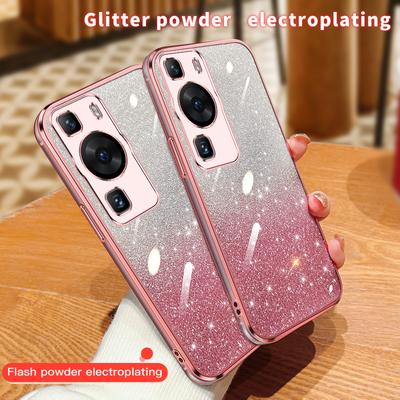 Модный блестящий чехол с градиентным покрытием для Huawei P60 P50 Pro P40 P30 Lite P Smart 2021 Y7A Y9A Y9S Y9 2019, силиконовая задняя крышка
