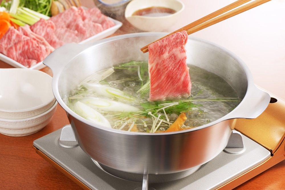 Yoshikawa SJ1678 Luxury Stainless Steel Shabu Pot,