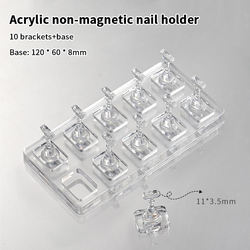1/5/10 Grid Non-Magnetic Nail Stand Sample Nails Display Nail Polish Holder Nail Tips Reusable