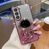 Astronaut Stand Suitable for Samsung S24ultra Mobile Phone Case S23Plus Gradient Flash Powder S22 Astronaut
