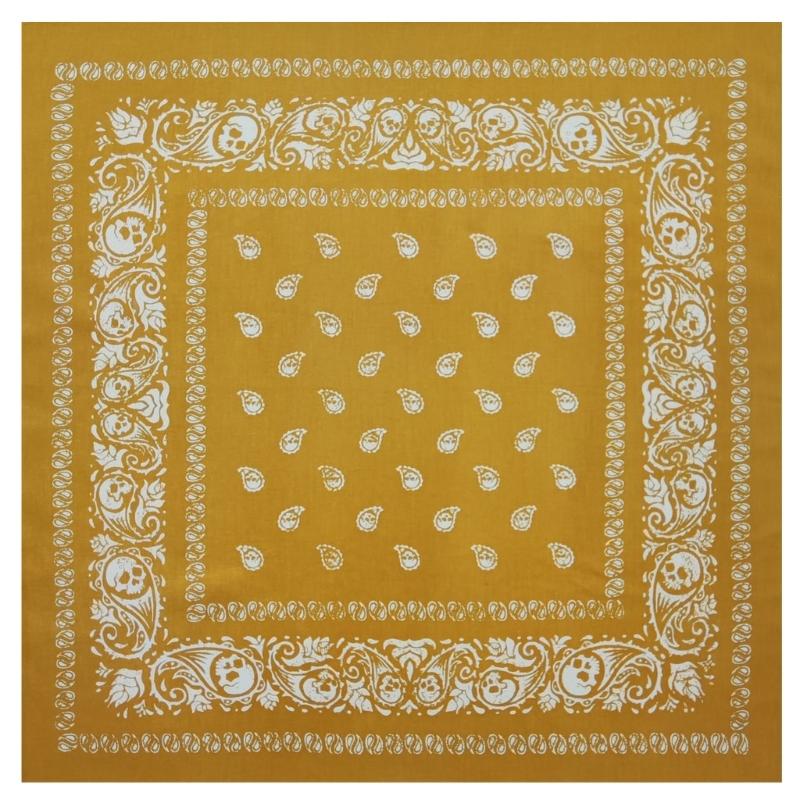 21'' бандана с рисунком черепа для женщин и мужчин, квадратный тюрбан, цветной головной убор