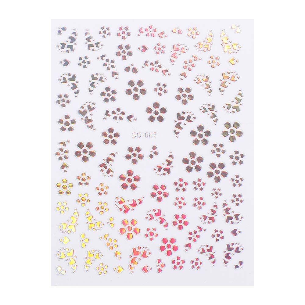Nail Accessories Laser Nail Sticker Nail Art Decoration Flower Nail Sticker Holographic Nail Decals