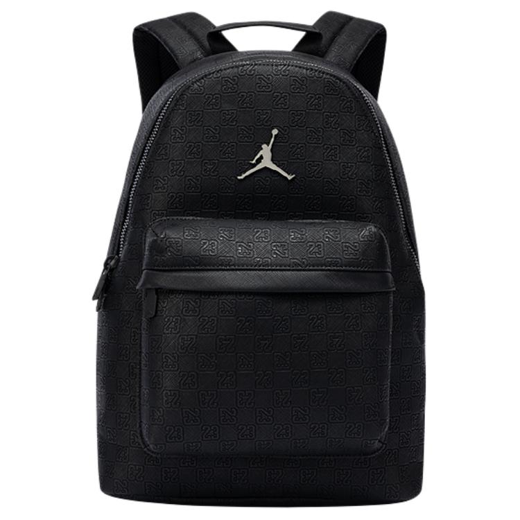 Jordan Рюкзак серии Monogram из ПУ с большим отделением, обычный, унисекс, для пары, унисекс, черный HV1621-010