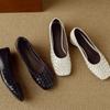 Мода 2024 Весенне-осенний сезон Квадратный носок Низкий каблук Туфли-лодочки Женская обувь Балетки Плоский каблук Лоферы
