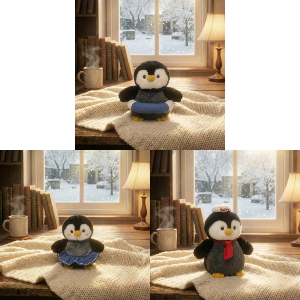Plush Penguin Toy With Pp Cotton Filling For Kids Gift And Collectible Decor