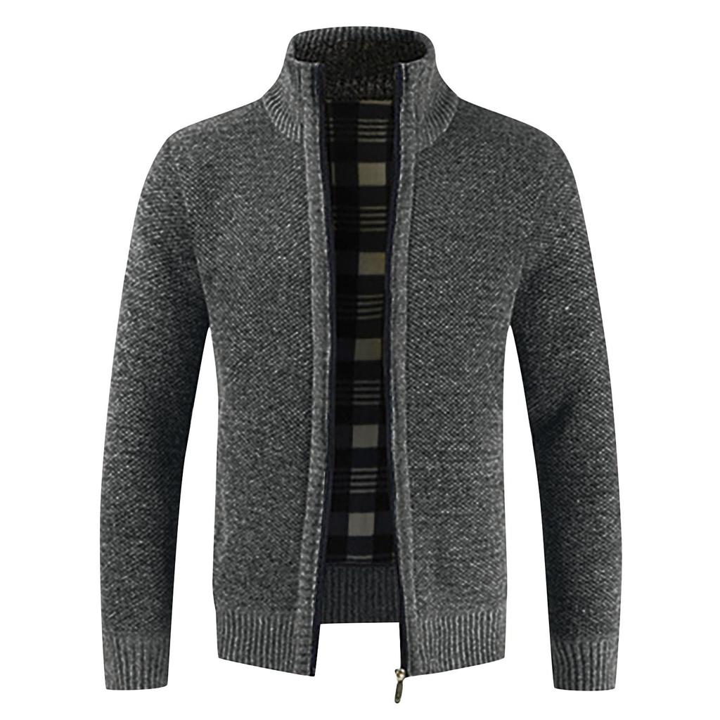 And Winter Men's Fashion Loose Cardigan Warm Lapel Hooded Jacket Sweater