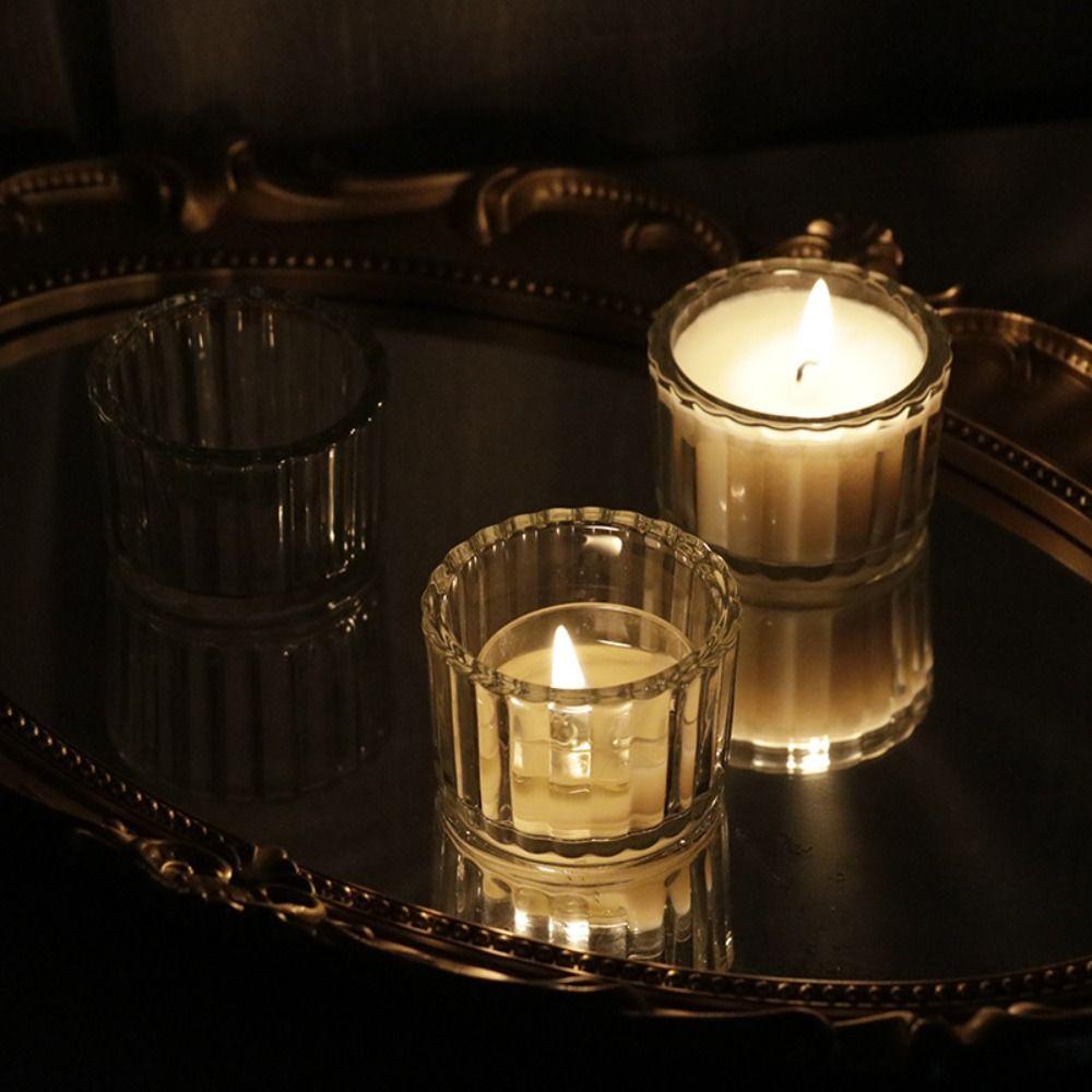 Wedding Glass Clear Creative Tea Light Jars Candlestick Stand Candle Holder Candle Pillar