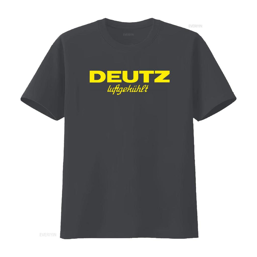 Винтажная футболка Deutz с воздушным охлаждением для мужчин Ретро-принт сельскохозяйственной техники винтажный Стирка повседневная дизайнерская одежда Дышащая