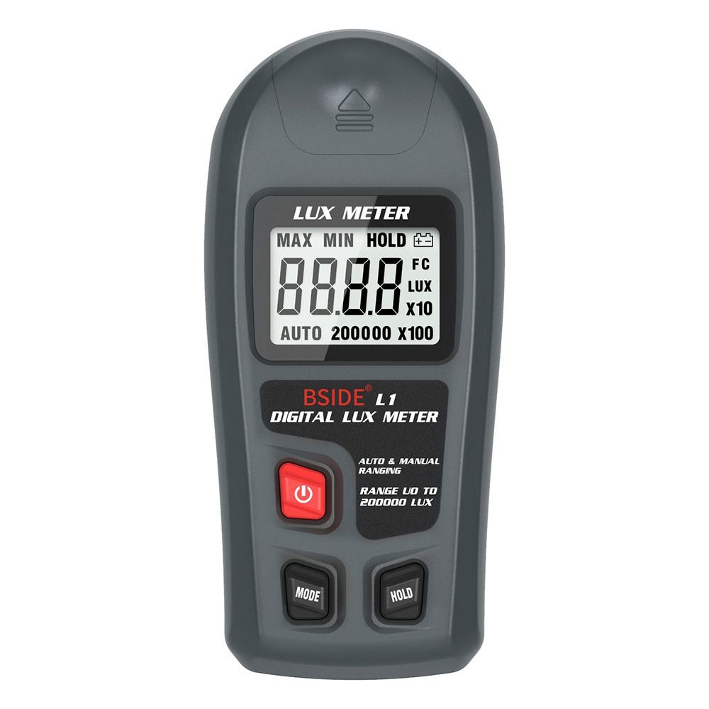 Max Min Handheld Illuminance Meter Digital Light Meter LCD 200K Lux/Fc Photometer Lux Tester