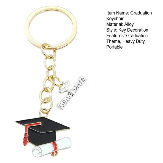 Брелок для ключей в виде выпускной шапки, прочный металлический, класс 2025 года, выпускной бакалавр, шляпа, брелок, держатель, сумка, рюкзак, подвесное украшение