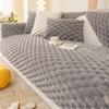 Winter Cream Wind Sofa Cushion Warm Thickened European Style Anti-skid Sofa Cover Solid Color Honeycomb Velvet Backrest Towel