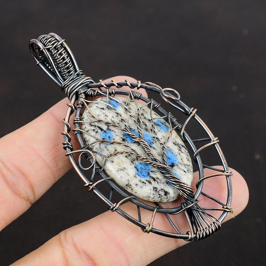 Tree Of Life K2 Jasper Copper Wire Wrapped Pendant Copper Jewelry Handmade Gemstone Pendant Tree Of Life Jewelry Wrapped Pendant For Gift