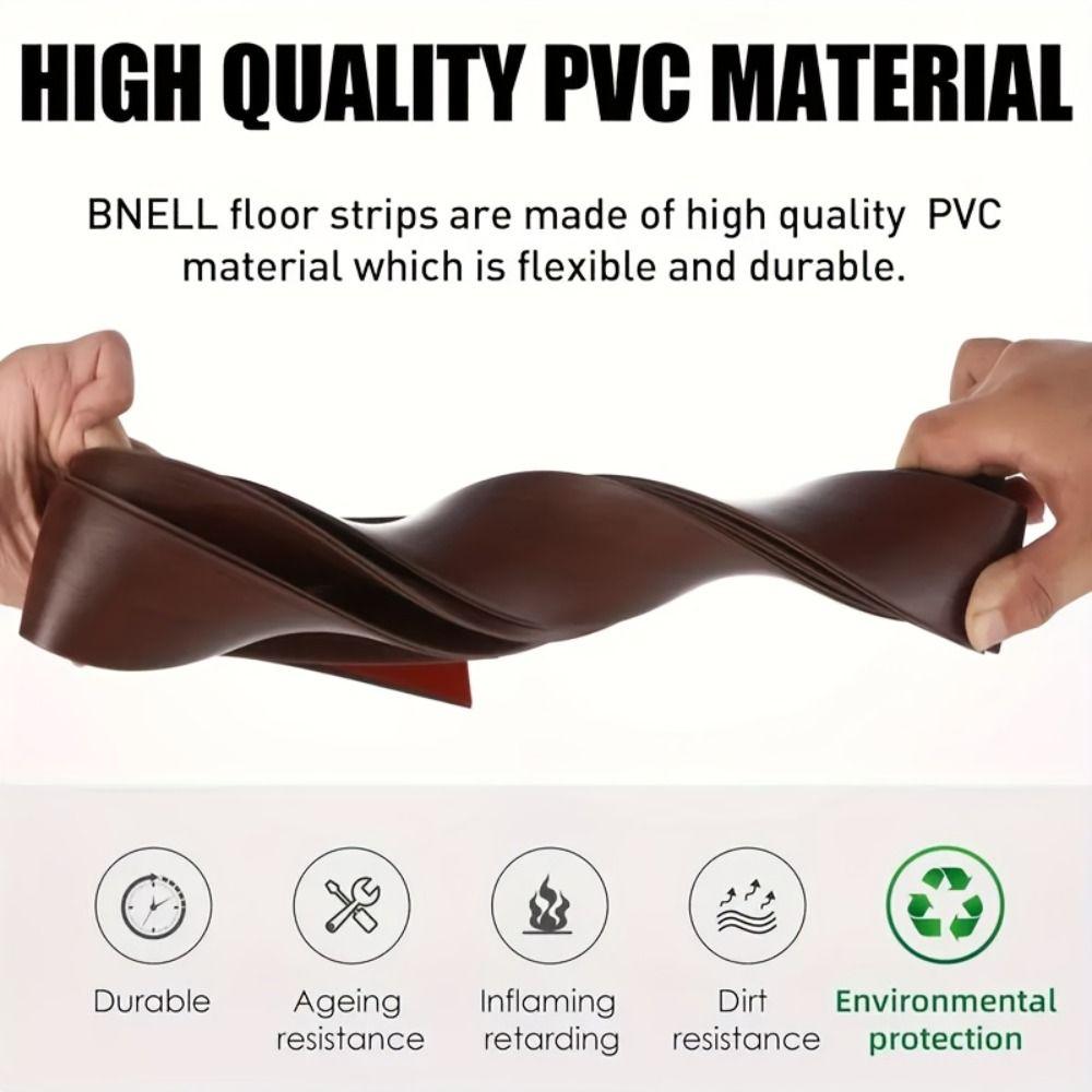Windproof Self Adhesive Floor Transition Strip Wood Like Doorway Threshold Door Seal Wall Accent