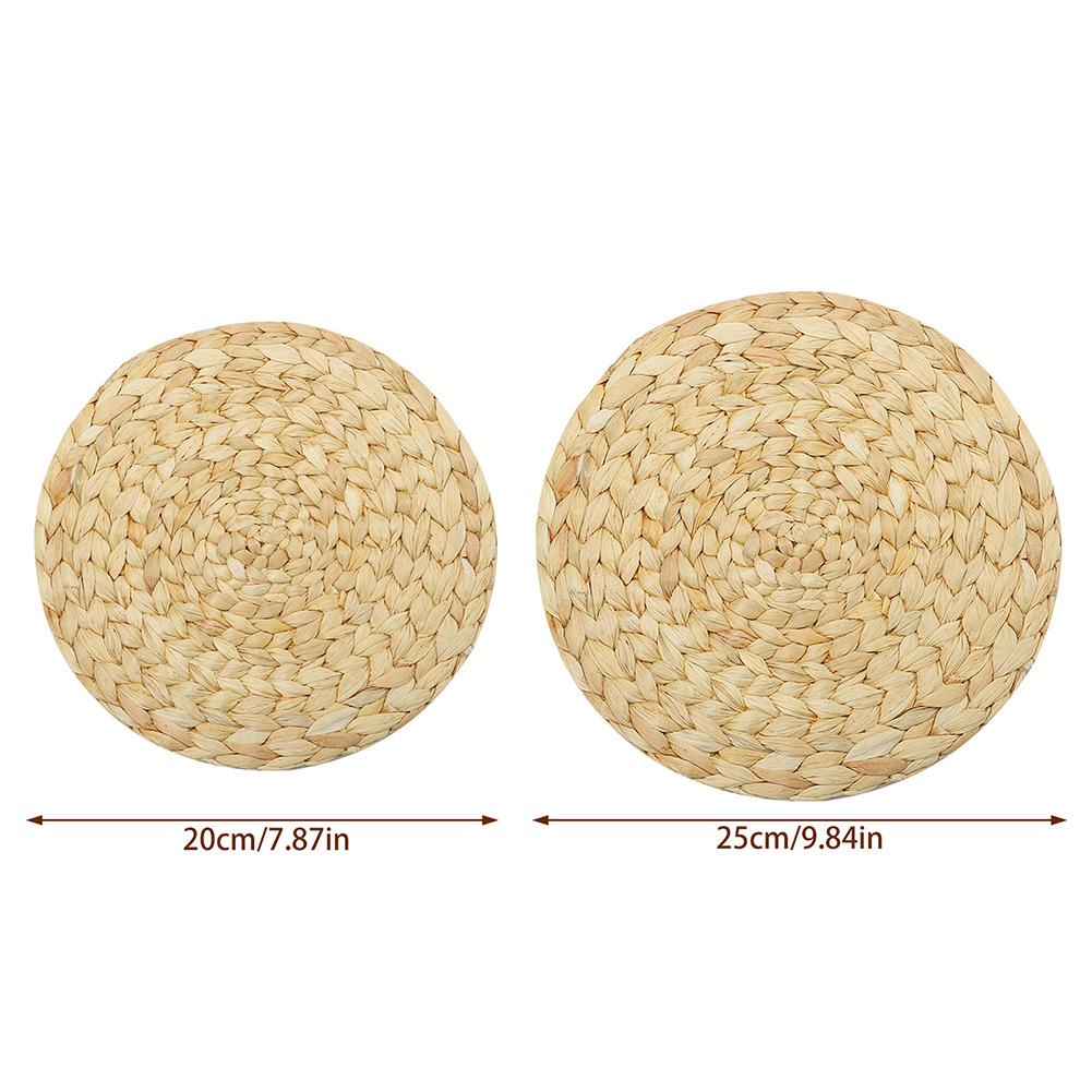 Woven Thermal Insulation Table Mats Anti-Hot Braided-Straw Pads Table Protector Modern Rustic Style Table Mats