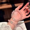 Cloud Mist Pink Original Natural Rose Quartz Aquamarine Bracelet Fresh Elegant Fashion Jewelry Women
